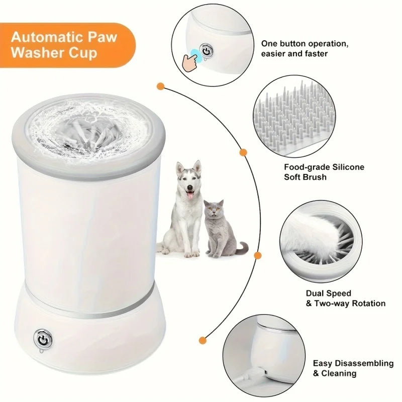 Automatic Pet Paw Cleaner - Electric Foot Washer for Cats and Dogs