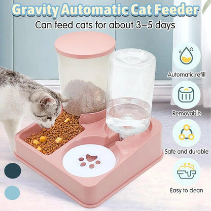 2-in-1 Automatic Cat Feeder & Water Dispenser Set