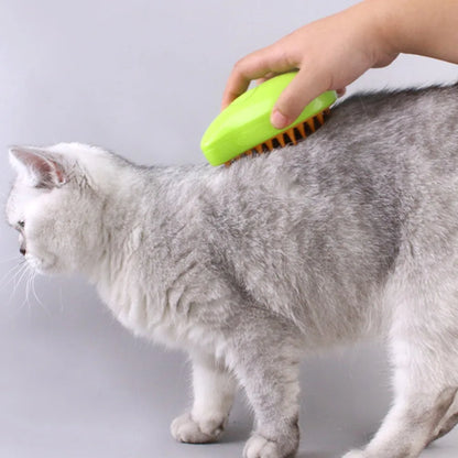 3-in-1 Electric Steamy Brush - Pet Grooming Tool for Dogs and Cats