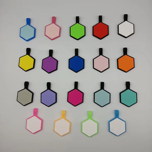 Hexagon Silicone Pet Tags - Laser Engraved for Dogs & Cats