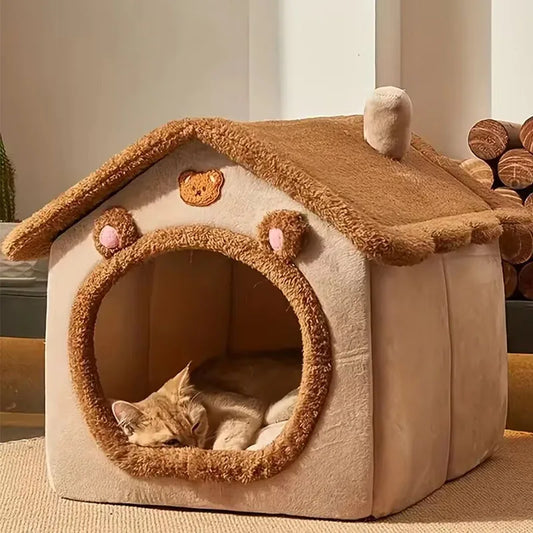 Foldable Pet House - Washable & Removable Cat and Dog Bed